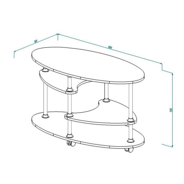 Стол журнальный СЖ-5 580х1000х500 Дуб выбеленный/Венге