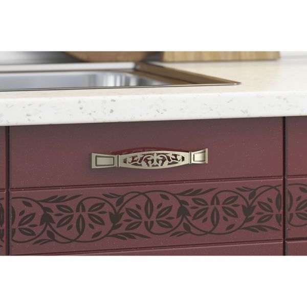 Кухонный гарнитур Мечта 1800х600 белый/белый металлик/гранат металлик