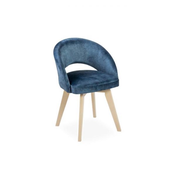 Стул Мирелла Мрамор 14 синий велюр/ Стандарт массив Молочный дуб