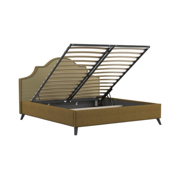 Кровать Фаина, 1800х2000, ортопедическое осн+ПМ, Труссарди/Горчичный Ролан