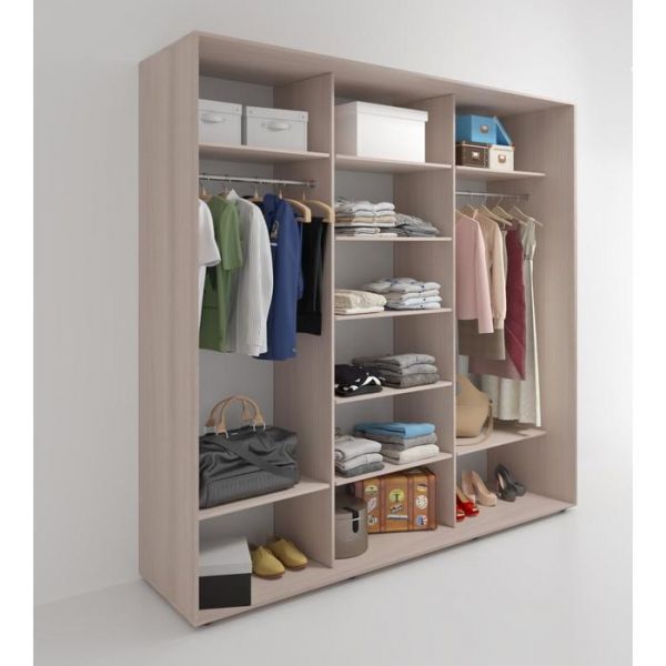 Шкаф-купе «Акцент-Сим ДЗ», 1500 ? 600 ? 2310 мм, ЛДСП, зеркало, цвет ясень шимо светлый