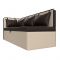 Кухонный диван «Метро с углом», механизм дельфин, правый, экокожа, цвет коричневый/бежевый