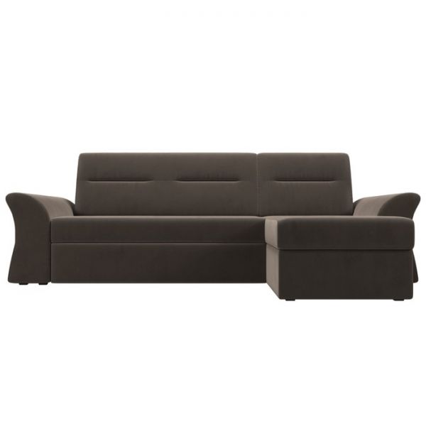 Угловой диван «Клайд», механизм дельфин, велюр, цвет бежевый