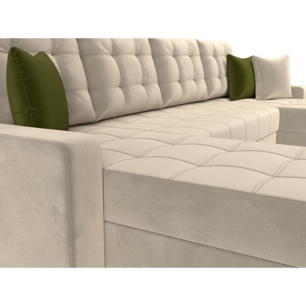 П-образный диван «Ливерпуль», механизм дельфин, микровельвет, цвет бежевый