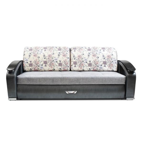 Диван прямой «Дубаи», ППУ, еврокнижка, цвет селфи 15 /скарлет роуз / астор 005