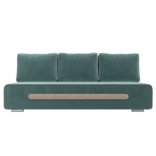 Прямой диван «Приам», механизм еврокнижка, велюр, цвет бежевый