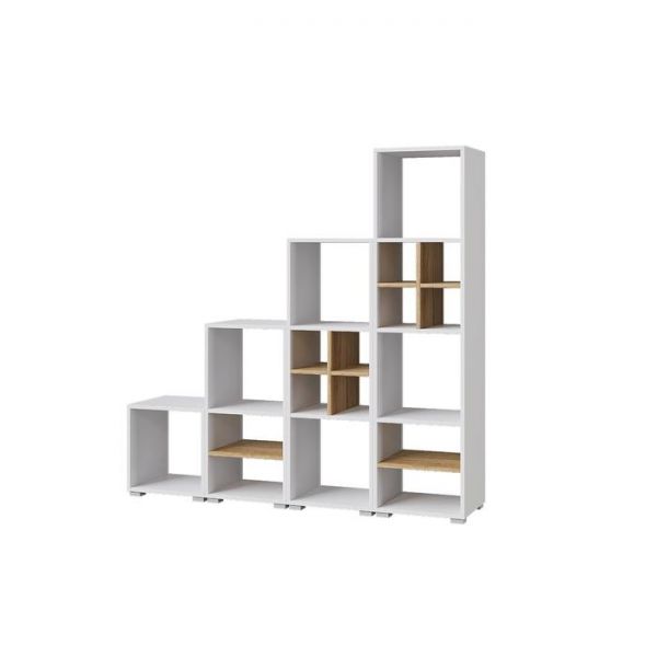 Стеллаж Лайт Бокс 4, 362х336х1420, Белый/Дуб золотой