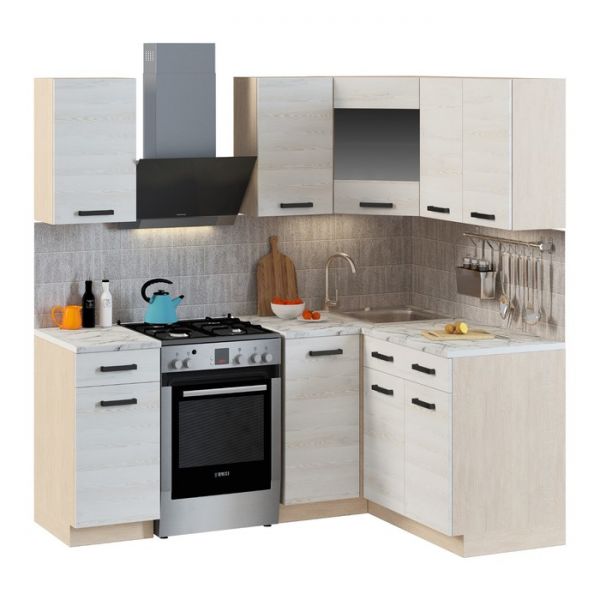 Кухонный гарнитур Алиса Loft  Угловой№2 1400х1400 Дуб сонома/ Сосна белая Loft