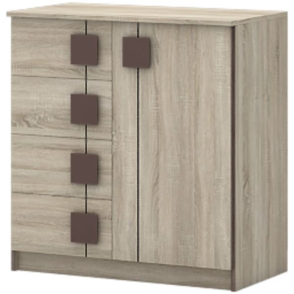Комод «Диско» с ящиками и дверью, 852 ? 451 ? 890 мм, цвет дуб сонома / шоколад