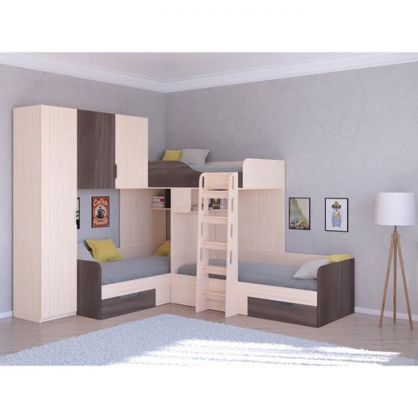 Детский комплекс «Трио 1», цвет дуб молочный / дуб шамони