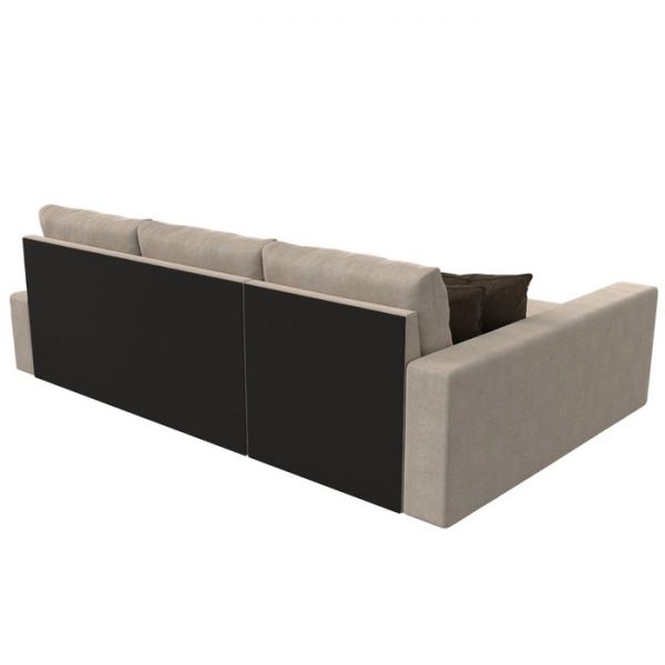 Угловой диван «Версаль», механизм дельфин, рогожка, правый угол, цвет бежевый