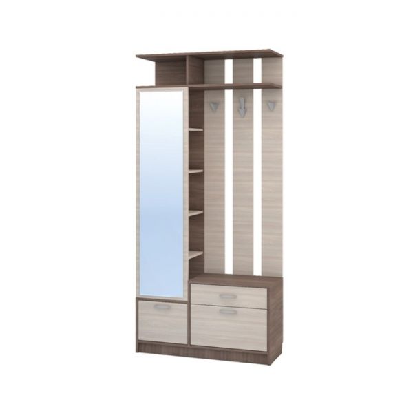 Прихожая Глория 136/02, 952х360х2051, Ясень шимо темный/Ясень шимо светлый