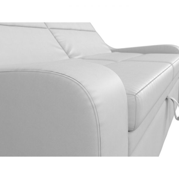 Прямой диван «Медиус», механизм выкатной, экокожа, цвет белый