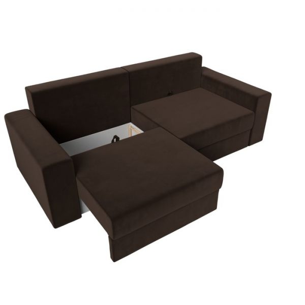 Диван прямой «Мэдисон», механизм еврокнижка, микровельвет, цвет коричневый