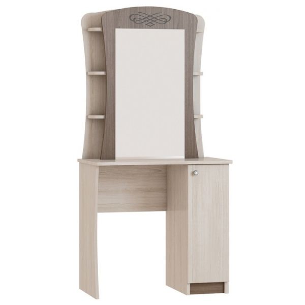 Стол туалетный «Ванесса», 802 ? 456 ? 1650 мм, зеркало, ясень шимо светлый / шимо тёмный