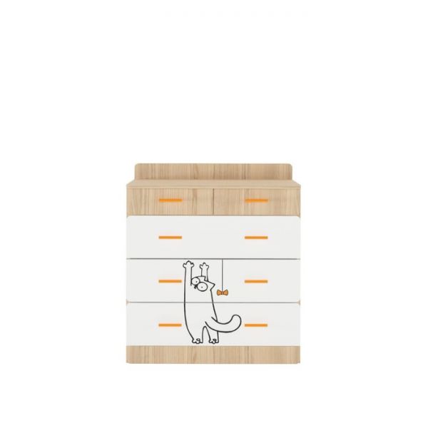 Комод «Кот 9.1», цвет туя светлая / белый