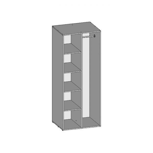 Шкаф универсальный НШ-20, 760 ? 600 ? 1890 мм, белый шагр