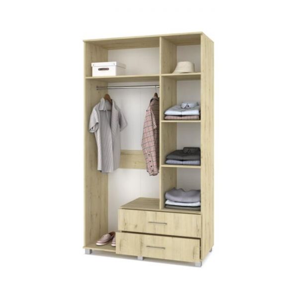 Шкаф Ева Е33 520х1200х2100 трёхстворчатый с двумя ящиками Дуб ирландский