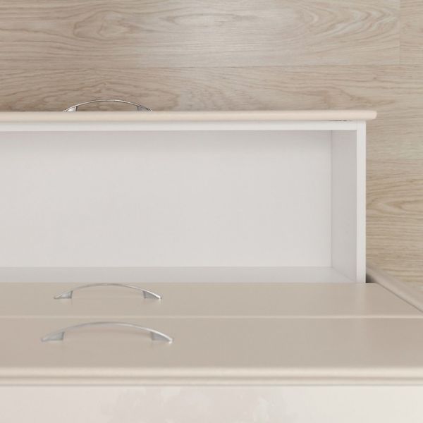 Комод «Алеро», 3 ящика, 1010 ? 375 ? 765 мм, экокожа, стекло, цвет взбитые сливки