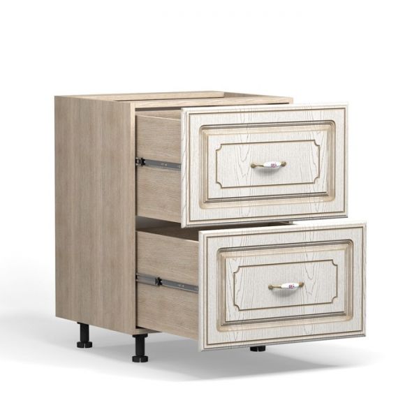 Шкаф напольный 2-ящ Анжелика 600х510х820 Дуб молочный/Ясень