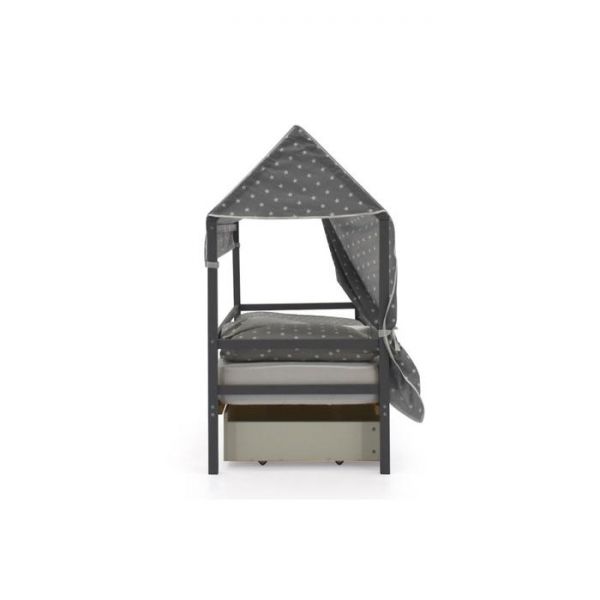 Крыша текстильная Бельмарко для кровати-домика Svogen звезды, фон графит
