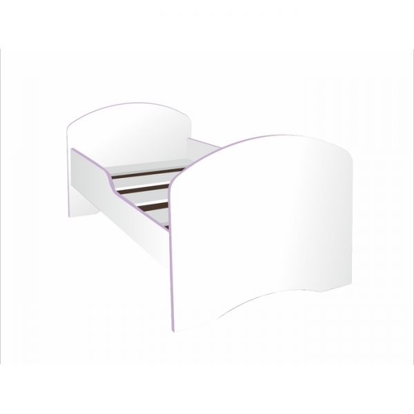 Кровать детская, спальное место 1600 ? 700 мм, цвет белый / кромка зелёная