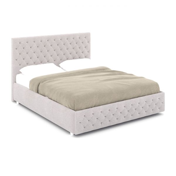 Кровать «Купол тысячелетия» без ПМ, 140 ? 200 см, ортопедическое основание, рогожка, серый