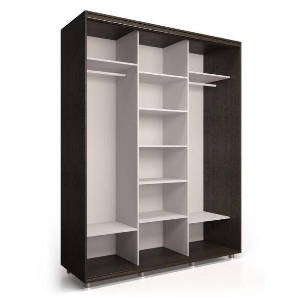 Шкаф-купе Дивный зеркало Бабочки Венге темный/белый 1800х600х2300