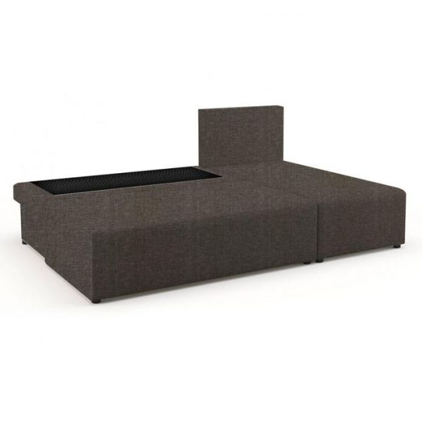 Угловой диван «Алиса», бельевой ящик, еврокнижка, рогожка, цвет savana grey / savana milk