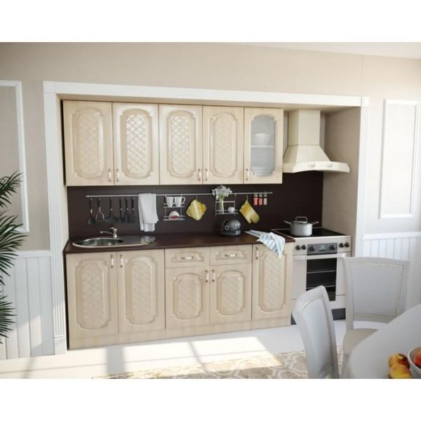 Кухонный гарнитур «Верона», 2000 ? 600 мм, цвет бежевый