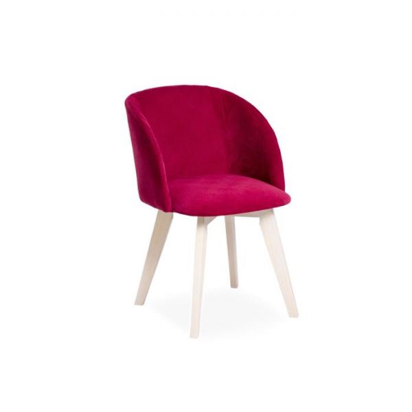 Стул Милли Тайту 26 бордовый велюр/ Стандарт массив Молочный дуб
