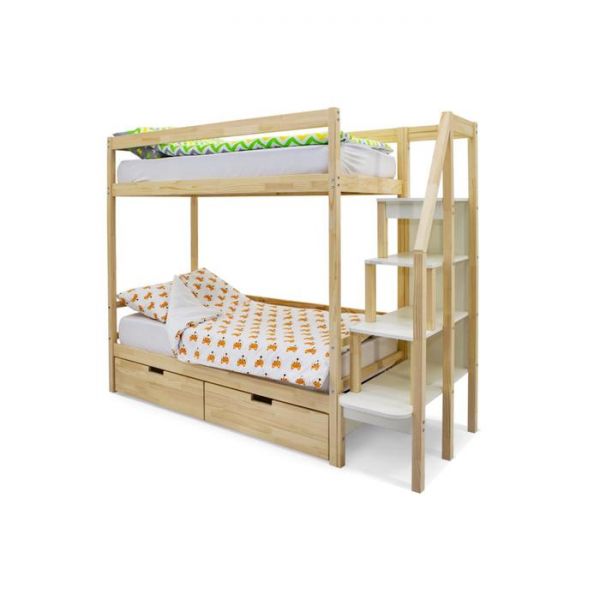 Детская двухъярусная кровать Бельмарко Svogen натура