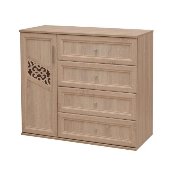 Комод №2 «Ольга 14», 1074 ? 492 ? 955 мм, ЛДСП / МДФ, цвет дуб сонома