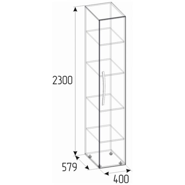 Шкаф для белья Nature 55, 400 ? 579 ? 2300 мм, цвет гаскон пайн
