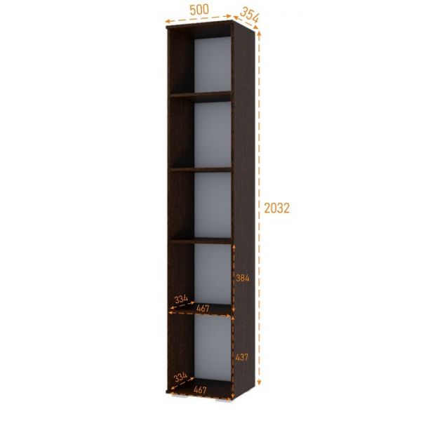 Шкаф бельевой Ника 500х354х2032 Венге/Лоредо