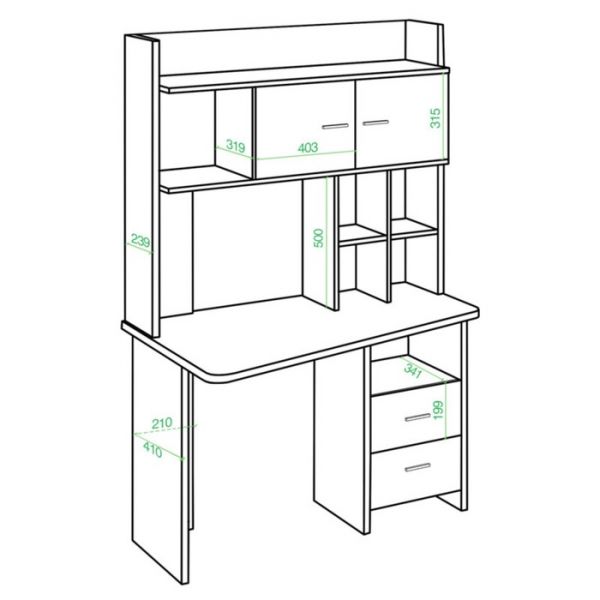 Компьютерный стол, 1200 ? 720 ? 1785 мм, левый угол, цвет белый жемчуг