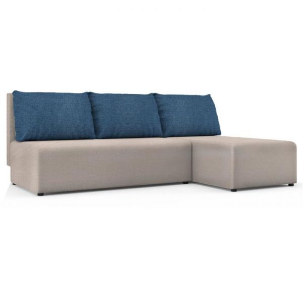 Угловой диван «Алиса», еврокнижка, рогожка, цвет savana plus coral / savana plus ivory