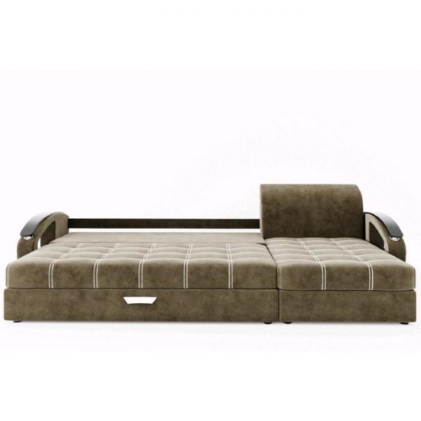 Угловой диван «Дубай», угол правый, еврокнижка, МДФ венге, цвет селфи 01