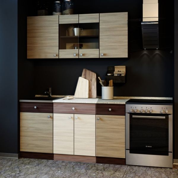 Шкаф напольный, 600 ? 840 ? 450 Ясень шимо темный/Ясень шимо светлый