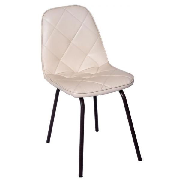 Стул «Сиена», каркас металл чёрный, кожзам бежевый