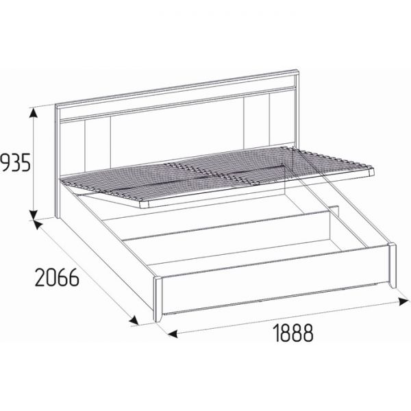 Кровать Nature 308 с подъёмным механизмом, 1400 ? 2000 мм, цвет дуб табачный сraft /чёрный