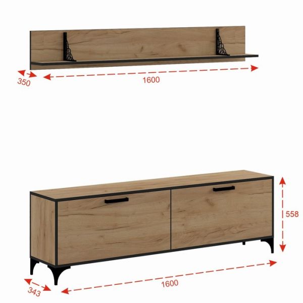 Гостиная Oskar Loft 1600х343х510 Дуб золотой