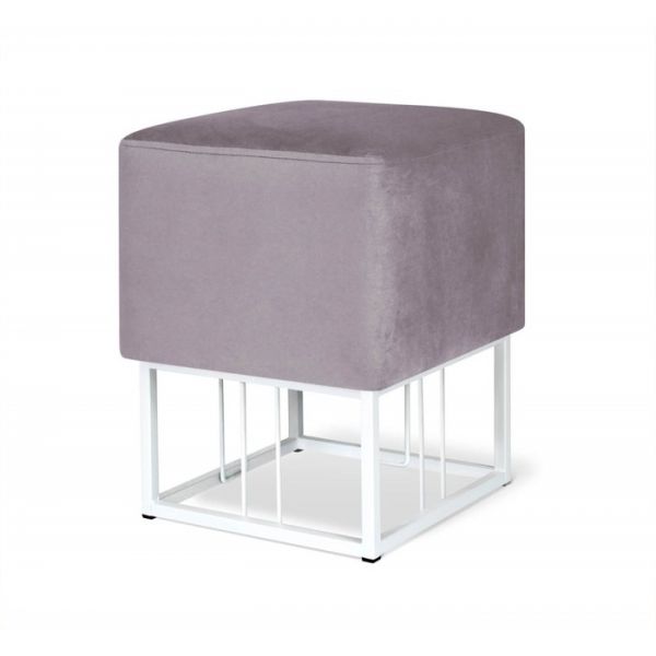 Банкетка Sheffilton SHT-B9 350х350х450 микровелюрсиреневая орхидея/белый муар металл