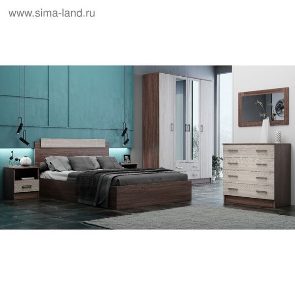 Кровать двуспальная 1600х2000 Ясень шимо светлый/Ясень шимо темный