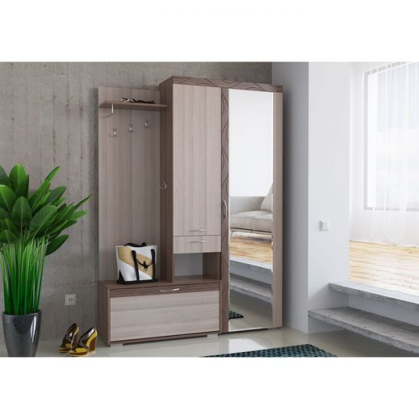 Прихожая ЛЕО 1470х370х2025  Ясень шимо тем/св МДФ-яс. темный