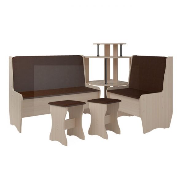 Кухонный уголок Трапэзи ТЕССЕРА без стола 1582х1182х990 САЛАМАНДЕР-рыжий /Дуб Девонширский