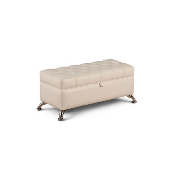 Банкетка «Рондель» с ПМ, 950 ? 410 ? 420 мм, экокожа, цвет взбитые сливки