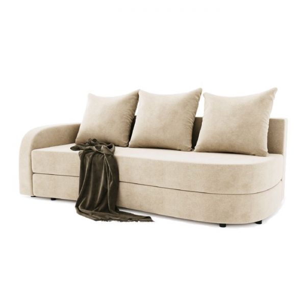 Диван прямой «Гитара», еврокнижка, ППУ, велюр, локоть левый, цвет селфи 01