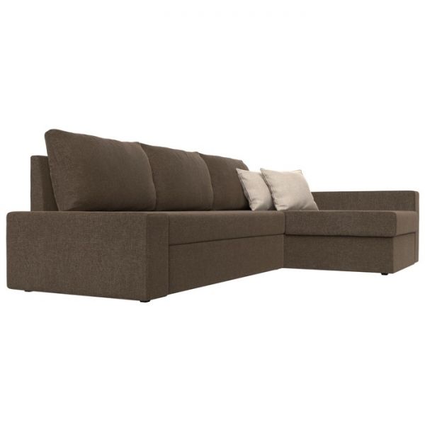 Угловой диван «Версаль», механизм дельфин, рогожка, цвет коричневый