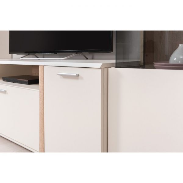 Тумба под ТВ Лина 03.282, 1500х492х472, Миндаль/ Дуб сонома